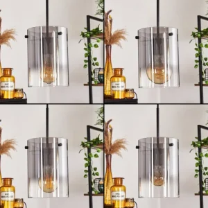 hofstein Suspension - Verre Parane Clair, Fumé, 3 lumières* Lampes Modernes