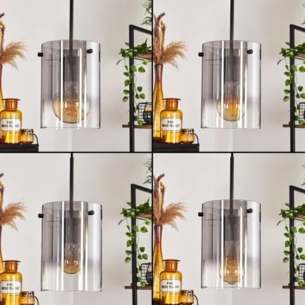 hofstein Suspension - Verre Parane Clair, Fumé, 5 lumières* Lampes Modernes