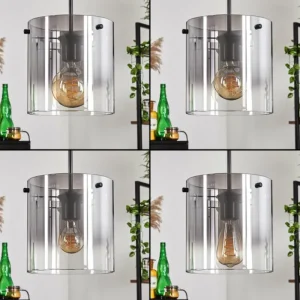 hofstein Suspension - Verre Parane Clair, Fumé, 5 lumières* Lampes Modernes