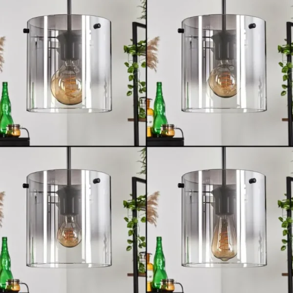hofstein Suspension - Verre Parane Clair, Fumé, 5 lumières* Lampes Modernes