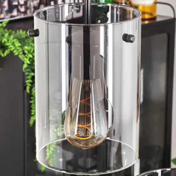 hofstein Suspension - Verre Parane Clair, Fumé, 3 lumières* Lampes Modernes