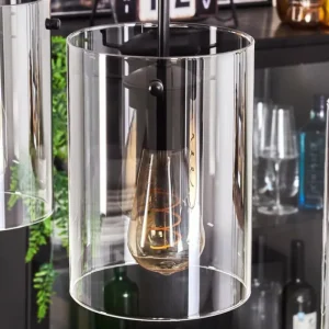 hofstein Suspension - Verre Parane Clair, Fumé, 5 lumières* Lampes Modernes