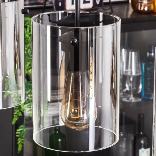 hofstein Suspension - Verre Parane Clair, Fumé, 5 lumières* Lampes Modernes