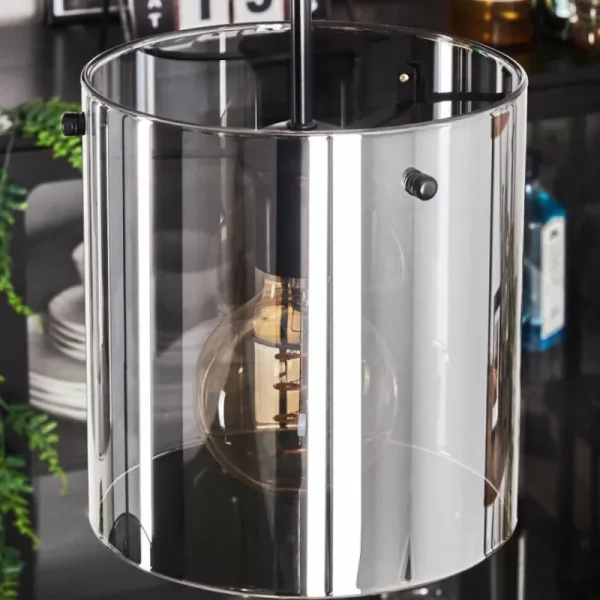 hofstein Suspension - Verre Parane Fumé, 5 lumières* Lampes Modernes