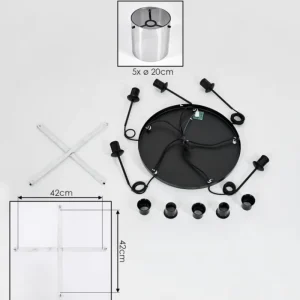hofstein Suspension - Verre Parane Fumé, 5 lumières* Lampes Modernes