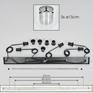 hofstein Suspension - Verre Parane Clair, Fumé, 5 lumières* Lampes Modernes