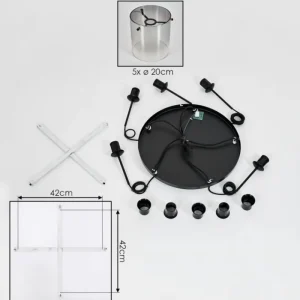 hofstein Suspension - Verre Parane Clair, Fumé, 5 lumières* Lampes Modernes