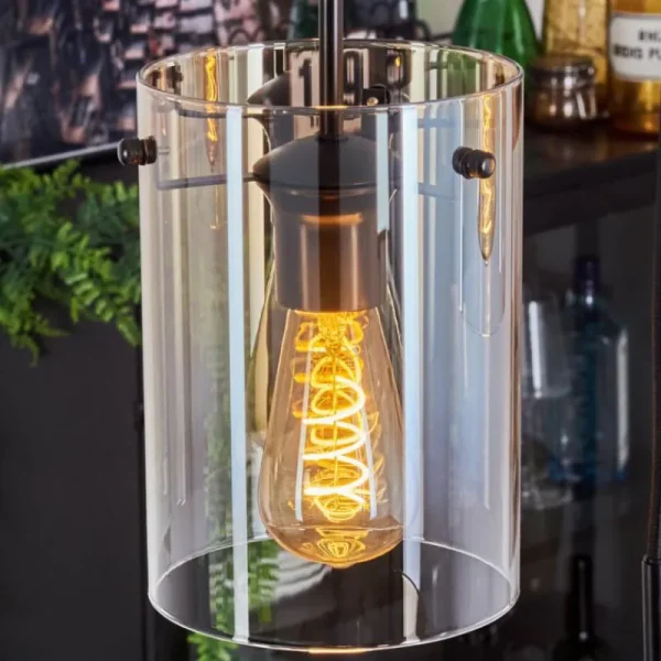 hofstein Suspension - Verre Parane Ambre, Clair, 3 lumières* Lampes En Verre