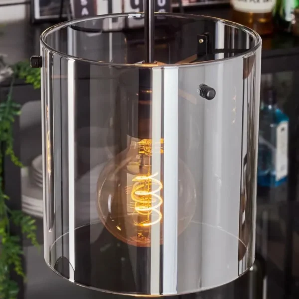 hofstein Suspension - Verre Parane Fumé, 5 lumières* Lampes Modernes