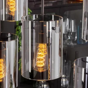 hofstein Suspension - Verre Parane Fumé, 6 lumières* Lampes Modernes