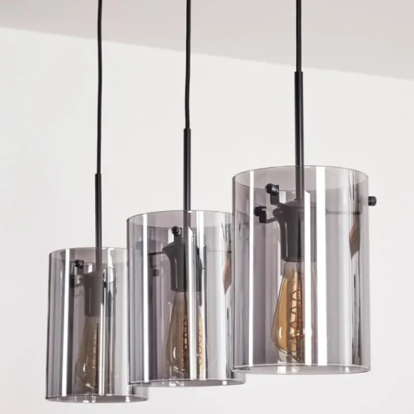 hofstein Suspension - Verre Parane Fumé, 3 lumières* Lampes Modernes