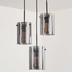 hofstein Suspension - Verre Parane Fumé, 3 lumières* Lampes Modernes