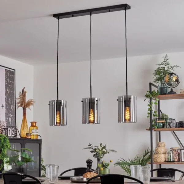 hofstein Suspension - Verre Parane Fumé, 3 lumières* Lampes Modernes