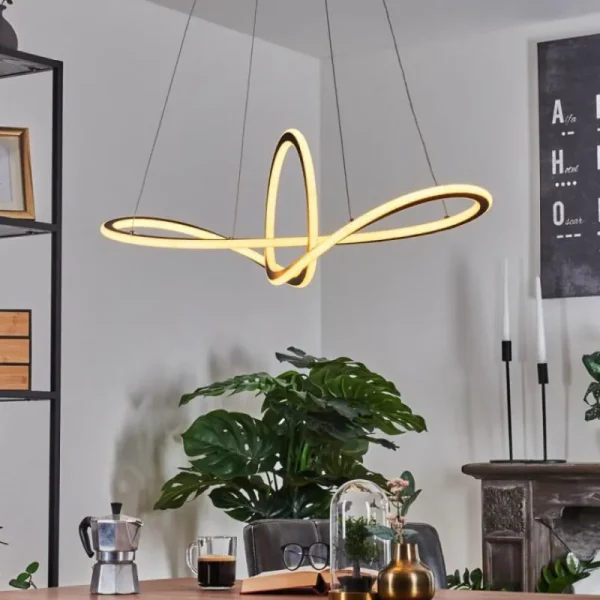 hofstein Suspension Zibreira LED Noir, 1 lumière, Télécommandes* Lampes Modernes