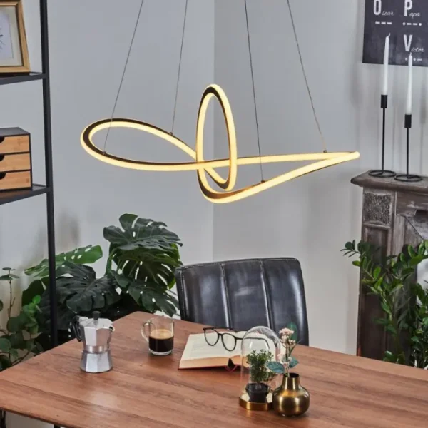 hofstein Suspension Zibreira LED Noir, 1 lumière, Télécommandes* Lampes Modernes