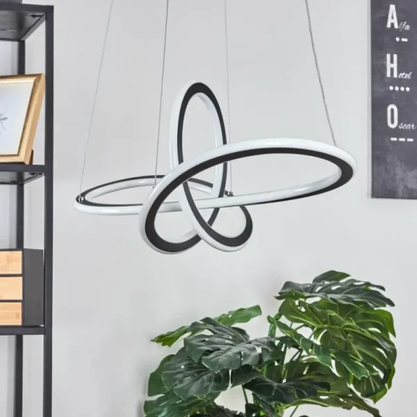 hofstein Suspension Zibreira LED Noir, 1 lumière, Télécommandes* Lampes Modernes