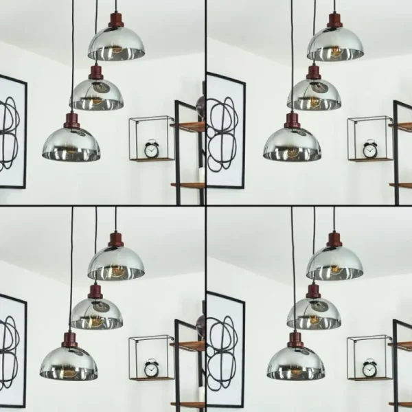 hofstein Suspension Aannestad Bois foncé, Noir, 3 lumières* Lampes Modernes
