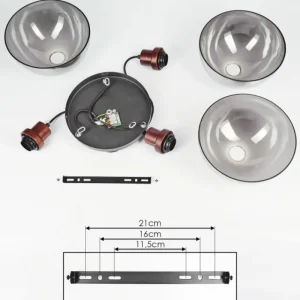 hofstein Suspension Aannestad Bois foncé, Noir, 3 lumières* Lampes Modernes