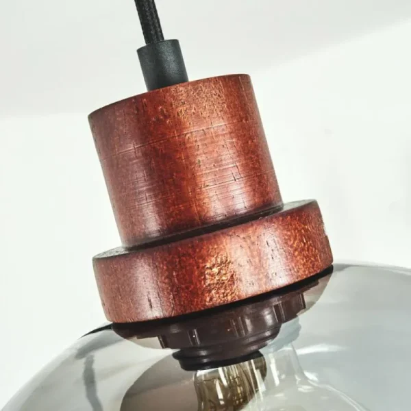 hofstein Suspension Aannestad Bois foncé, Noir, 3 lumières* Lampes Modernes