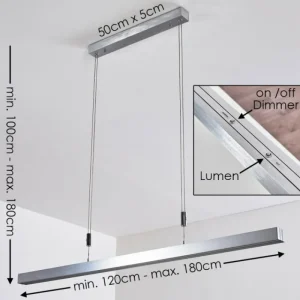 hofstein Suspension Airolo LED Chrome, Nickel mat, 3 lumières* Lampes Modernes