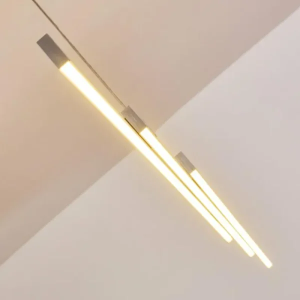 hofstein Suspension Airolo LED Chrome, Nickel mat, 3 lumières* Lampes Modernes