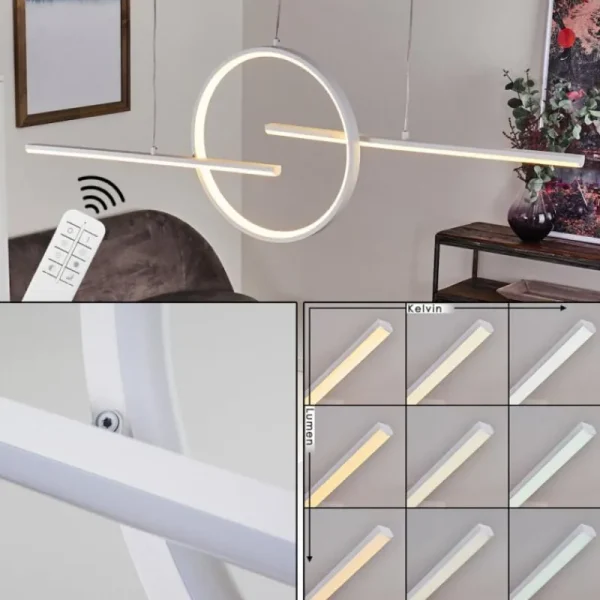 hofstein Suspension Alelua LED Blanc, 1 lumière, Télécommandes* Lampes Modernes