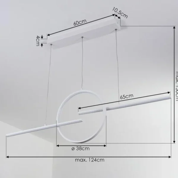 hofstein Suspension Alelua LED Blanc, 1 lumière, Télécommandes* Lampes Modernes