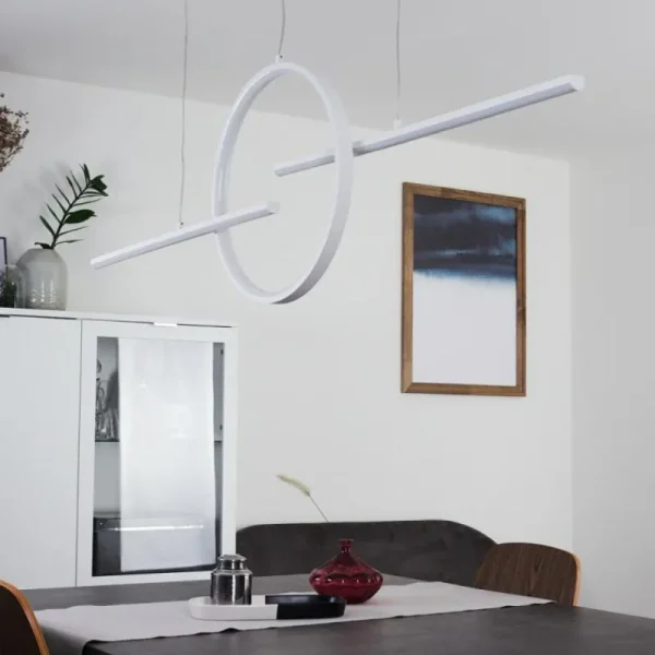 hofstein Suspension Alelua LED Blanc, 1 lumière, Télécommandes* Lampes Modernes