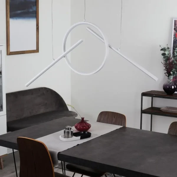 hofstein Suspension Alelua LED Blanc, 1 lumière, Télécommandes* Lampes Modernes