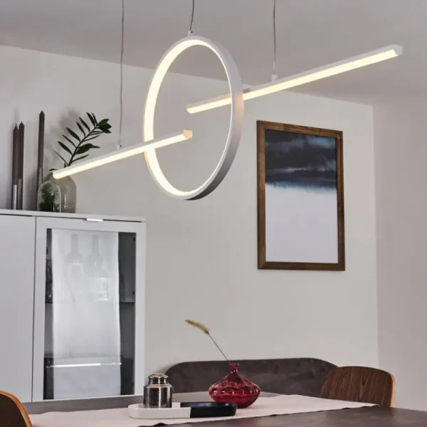 hofstein Suspension Alelua LED Blanc, 1 lumière, Télécommandes* Lampes Modernes