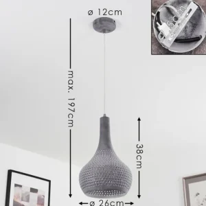 hofstein Suspension Alenhoven Gris, 1 lumière* Lampes Modernes