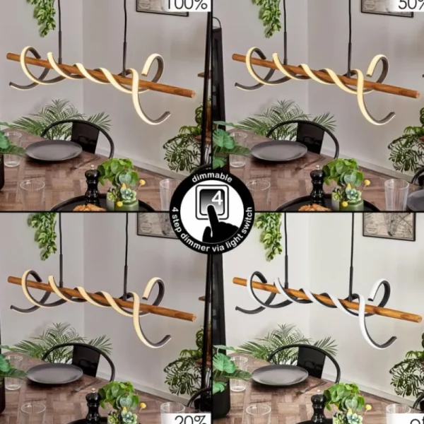 hofstein Suspension Alvarim LED Écru, Noir, 1 lumière* Lampes Modernes
