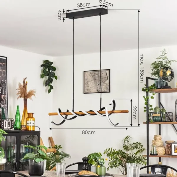 hofstein Suspension Alvarim LED Écru, Noir, 1 lumière* Lampes Modernes