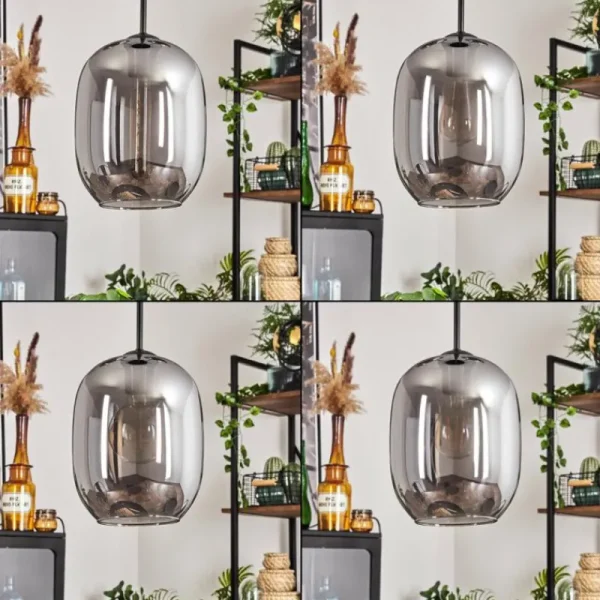 hofstein Suspension Apedo Clair, Fumé, 3 lumières* Lampes Modernes