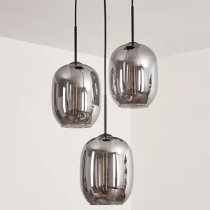 hofstein Suspension Apedo Clair, Fumé, 3 lumières* Lampes Modernes