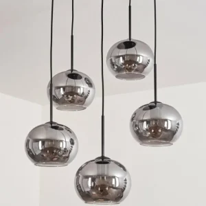 hofstein Suspension Apedo Fumé, 5 lumières* Lampes Modernes