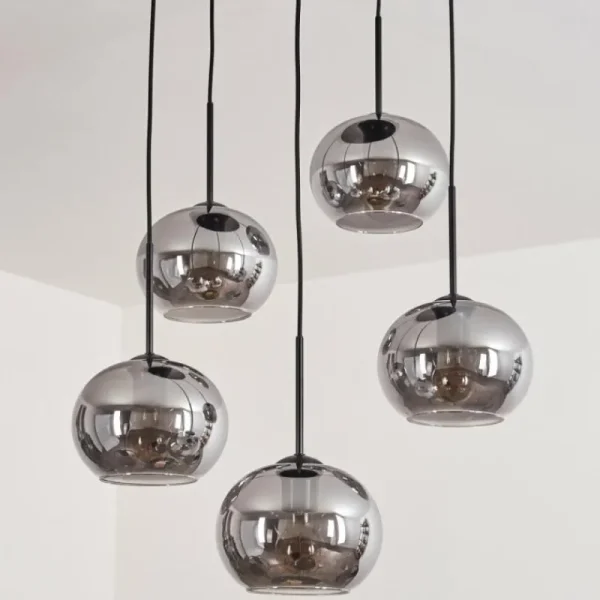 hofstein Suspension Apedo Fumé, 5 lumières* Lampes Modernes