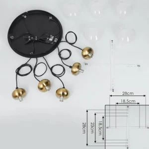 hofstein Suspension Arusi Bronze, Noir, 5 lumières* Lampes En Verre
