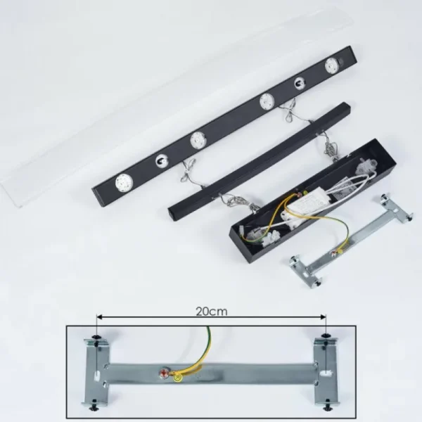 hofstein Suspension Balcairn LED Noir, 4 lumières* Lampes En Verre
