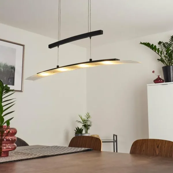 hofstein Suspension Balcairn LED Noir, 4 lumières* Lampes En Verre