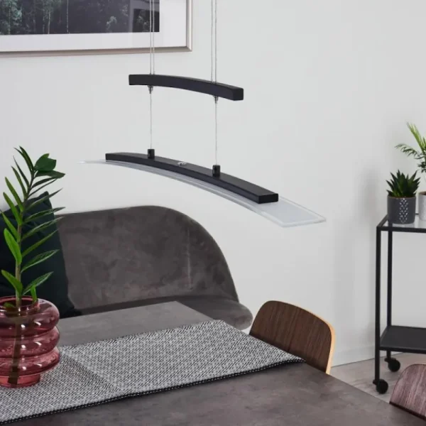 hofstein Suspension Balcairn LED Noir, 4 lumières* Lampes En Verre