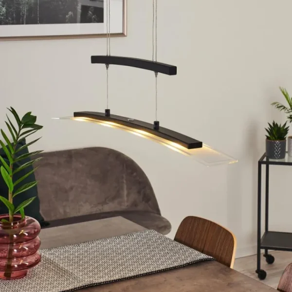 hofstein Suspension Balcairn LED Noir, 4 lumières* Lampes En Verre