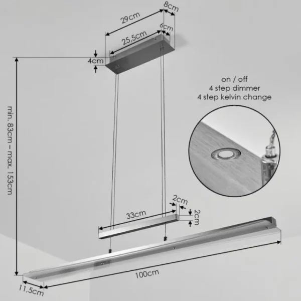 hofstein Suspension Barrud LED Argenté, 1 lumière* Lampes En Verre