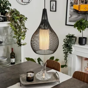 hofstein Suspension Barthoid Noir, 1 lumière* Lampes En Verre