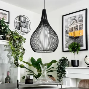 hofstein Suspension Barthoid Noir, 1 lumière* Lampes En Verre