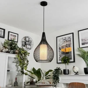 hofstein Suspension Barthoid Noir, 1 lumière* Lampes En Verre