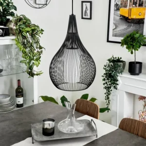 hofstein Suspension Barthoid Noir, 1 lumière* Lampes En Verre