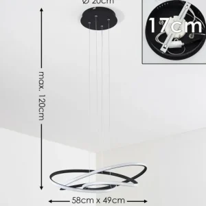 hofstein Suspension Belgorod LED Noir, 1 lumière* Lampes Modernes