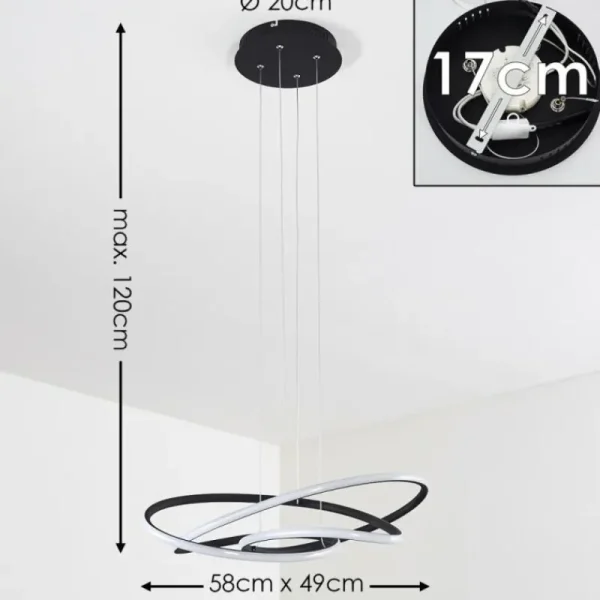 hofstein Suspension Belgorod LED Noir, 1 lumière* Lampes Modernes