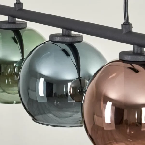 hofstein Suspension Belp Noir, 5 lumières* Lampes En Verre